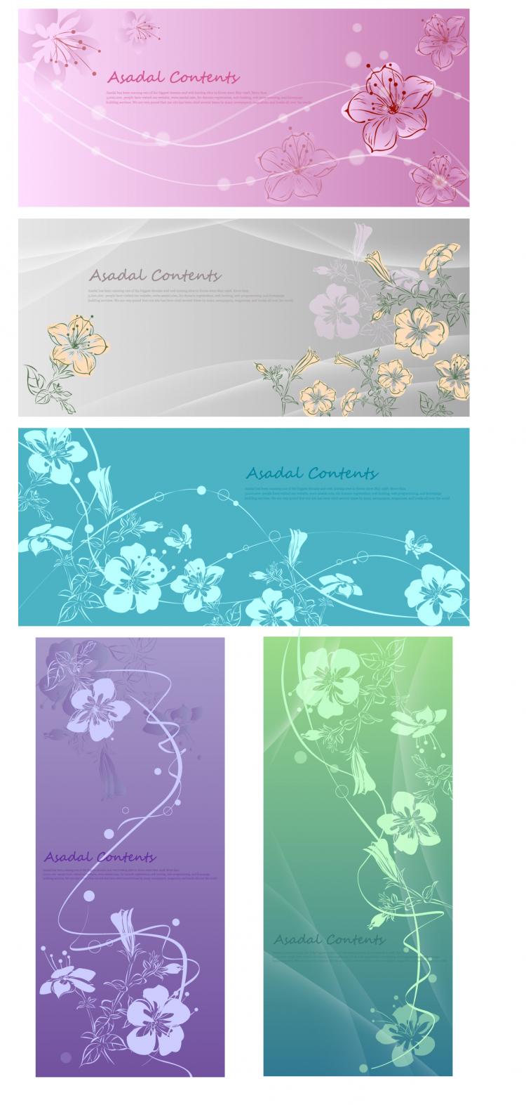free vector Vector fantasy flowers hand-painted
